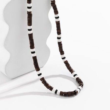 Boho chic mjuk terracotta lapptäcke träpärlor herr halsband för