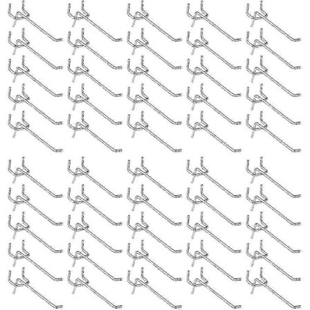 50 stk Pegboard Kroker, Vegghyllkroker for Display Pegboard Garasje Butikk Verktøy Oppbevaring Henger Vegghyllkroker