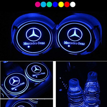 2X Mercedes logo Led bottenplatta till mugghållare