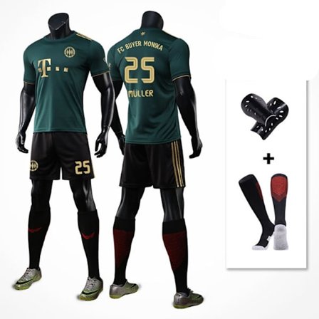 Bayern Green Special Memorial Draksett Barn og Voksne Fotballdrakt Treningsdraktsett Nr. 25 MULLER