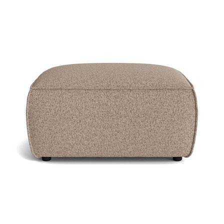 Aura Pouf Sitzhocker in Puente Greige, moderner Puf für Wohnzimmer, bequeme Polsterung, robuste Bauweise, Höhe 44,5cm, zeitloses Design.