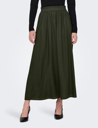 ONLY Onlvenedig Life Long Skirt Wvn Noos - Khaki green - XS