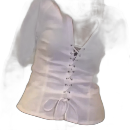 Vit långärmad topp med snörning