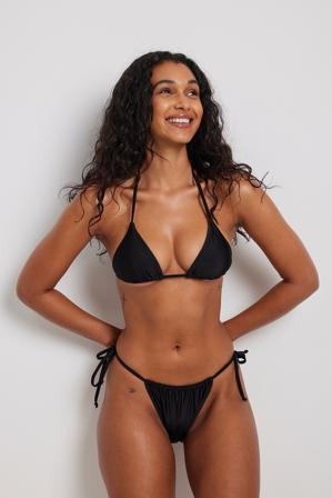 NA-KD Swimwear Padded Triangle Bikini Top - Bikinier - Sort - X-Large