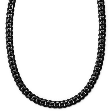 Collana a catena in acciaio nero da 14 mm per uomini - Collane in acciaio