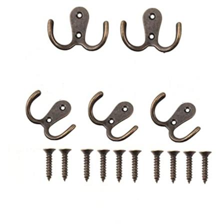 5 vintage-kaksoiskoukkua Kupari