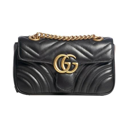 Gucci Vintage GG Marmont Mini Matelassé Shoulder Tas , Zwart , Dames , Maat: ONE Size Vintage Tassen