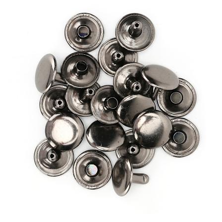 200 sæt dobbelt hætte nitte runde nitter jern jeans knap læder sko tasker tøj 12x10mm sort