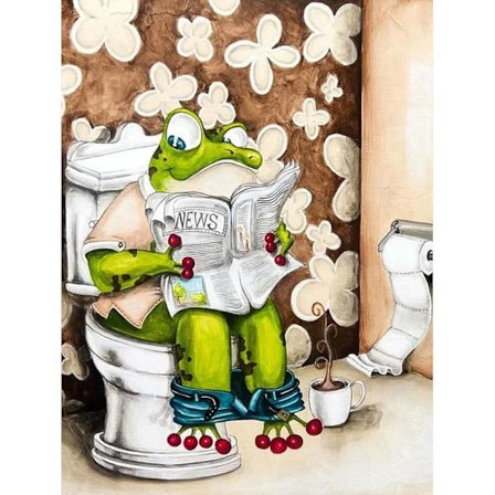 Frø Diamantmaleri Kits til Voksne Børn, 5D Runde Boglæsning