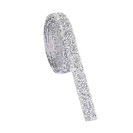 3 meter självhäftande hartsrhinestoneband med diamanter
