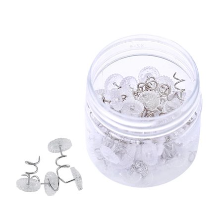 100/50 st DIY Lokaliseringsnålar med Låda Klar Tygskruvar Soffa Bil Soffa Innertak Reparation Lös Drapering Hantverk