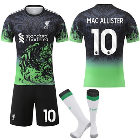 25-26 Liverpool Grønn Special Edition NO.10 Alexis Mac Allister Drakter Barn Voksen Fotballutstyr med Sokker
