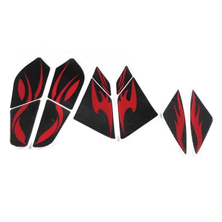 10 stk. Motorcykel Fairing Stickers Brændstoftank Side Decals Carbon Fiber Passer til Honda pcx125 150 2018 2019 Rød Mønster