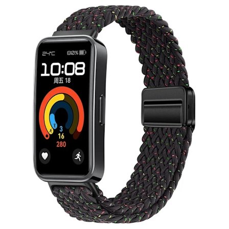 Nylonflätat armband för Huawei Band 10 9 8 Justerbart magnetspänne Armbandsur Huanwei Band 10/9/8 Tillbehör correa