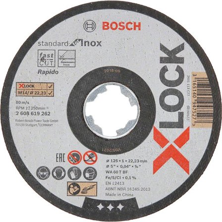 Bosch Standard for Inox Kappeskive X-LOCK 125 × 1 × 22,23 mm, 10-pakke, Maskintilbehør & forbruk