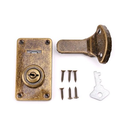 Bronze Tone Læder Kuffert Spænde Box Vintage Metal Lock Antik Toggle Hasp L