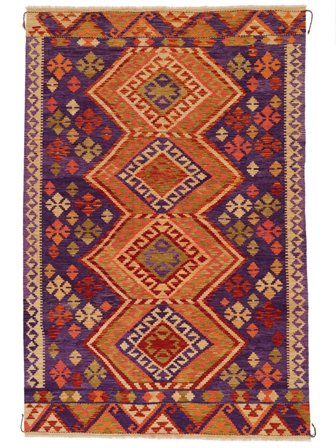205X314 Koberec Kelim Afghán Old Style Orientální Černá/Tmavě Červená (Vlna, Afghánistán) Carpetvista