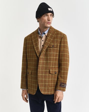 GANT Herren Relaxed Fit Tweed-Sakko mit Karomuster (46)