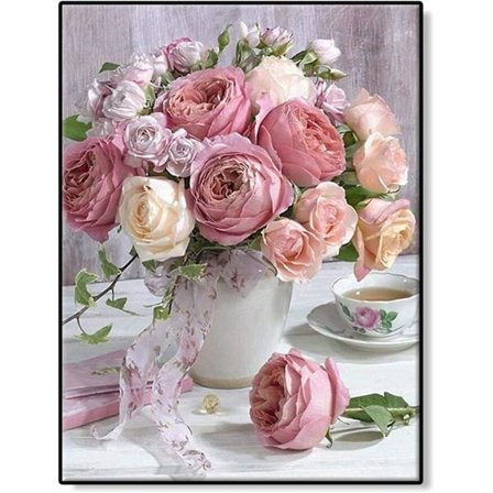 5D Diamantmaleri Voksen Blomstersett, Bukett med Blomster Diamantmaleri