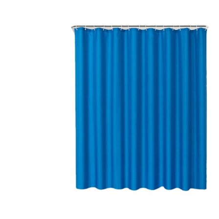 Duschdraperi i Blå Polyester, Vattentät, 80x180cm, Enfärgad, Badrum, Duschdraperi, Duschfack, Gardin, Drop Ring, Hotell Duschdraperi