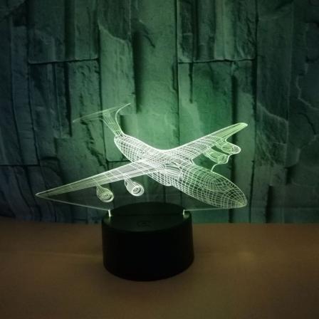 Lentokoneen yövalo lapsille, 3D illuusiovalo, 16 väriä vaihtuvat kaukosäätimellä, huoneen sisustus, lahjat lapsille pojille tytöille