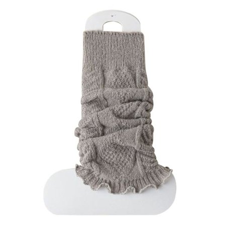 grå - Japansk Lolita-stil benvarmere til kvinder, lange strikkede uldsokker, fodovertræk til efterår og vinter