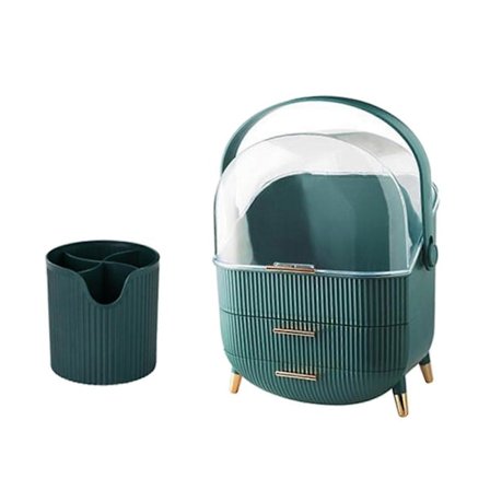 Fashion Transparent Akryl Smink Organizer Fodral Smyckeskrin med Borste, Organizer och Transparent Lock