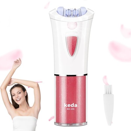 Epilator til hårfjerning til kvinder - bærbar epilator - Glamorous Skin Epilator til ansigt - Elektrisk Smooth Glide Epilator med LED-koldt lys