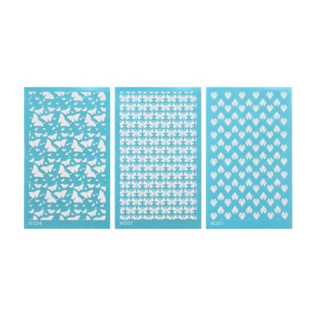 Polymer Clay Silkscreen Stencils DIY Återanvändbar Silkscreen Tryck Kit för Smycken Clay Örhängen Dekoration 201, 207, 224