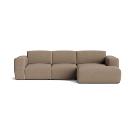 Aurelia Chaiselongue-Sofa, rechts in Loop Dunkelbeige, modernes minimalistisches Design, bequeme Polsterung, hoher Sitzkomfort, Höhe 78cm