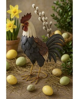 Pääsiäiskoriste Kukko pellistä, 40 cm Multi