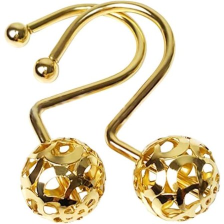 Guld bruseforhængskroge Ringe, Sæt med 12 Messing Dekorative Showe