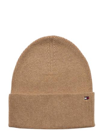 Essential Flag Beanie Accessories Headwear Beanies Beige Tommy Hilfiger