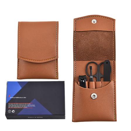 Manikyyri- ja pedikyyrisarja, 4 osaa, ruskea ruostumaton teräs miehille ja naisille