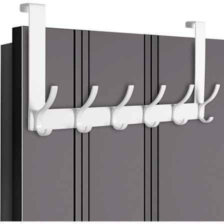 Over-the-door knagerække med 6 kroge, pladsbesparende aluminiums vægmonteret knagerække