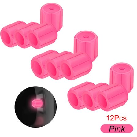 Lysande Hjul Kapsel Däckventilstam, Fluorescerande Däckventilhattar Lysande på Natten Luftventilkåpor för Bil Cykel Motorcyklar