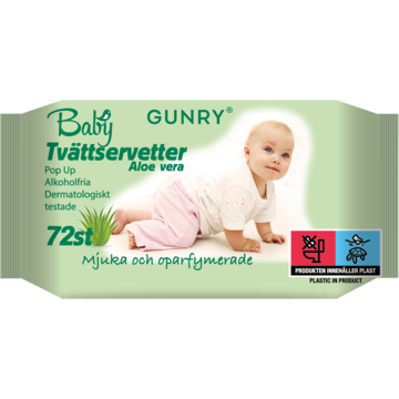 Baby Tvättservetter Aloe Vera Gunry 72st