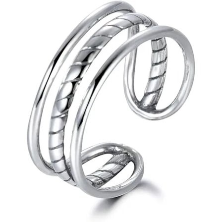 【PP】Ring for kvinner, justerbar vintage sølvring, unisex justerbar