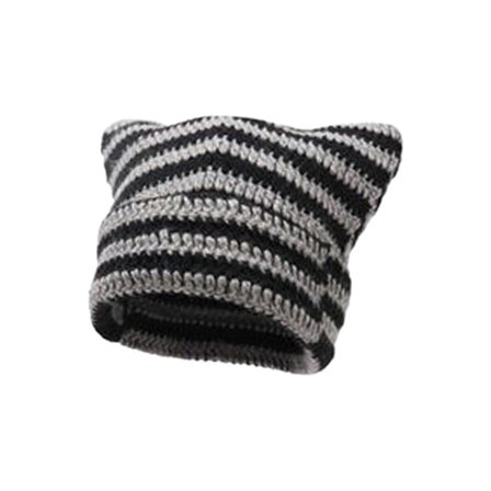 Hæklede huer til kvinder Kattehue Vintage Hue Grunge Tilbehør Slouchy Hue