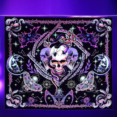 Kallotapetti Psykedeelinen Huone Deko Musta Valo Tapetti Ultravioletti Juliste Makuuhuone Esteettinen Seinävaate Halloween Hippie Gootti Noita 