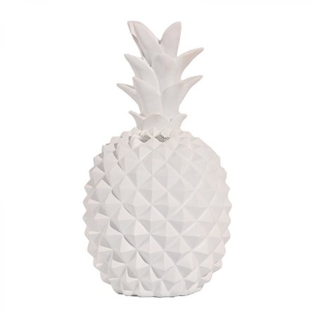 7,67 x 4,3 Tum Elegant Ananasformad Harts Resin Spargris Sparbössa Pengar Bank Heminredning, Vit