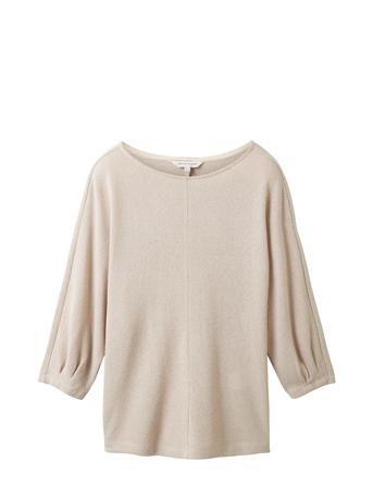 T-Shirt Knit Pullover Beige Tom Tailor*Betinget Tilbud