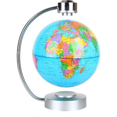 Globes World, 8" Magnetisk Svævende Globus med LED Lys - Anti-Gravitations Levitation Roterende Planet Jord Globus Stilfuld Hjemmekontor 