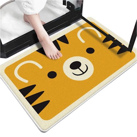 Hembadsrumsdörrmatta, vattenabsorberande, snabbtorkande, halkfri matta, tecknad dörrmatta, entrématta, fläckbeständig, halkfri matta