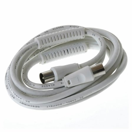 Antennekabel 90dB 100Hz, 10m, hvid