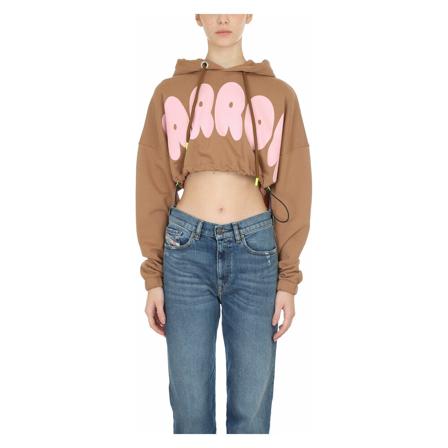 Barrow, Barrow Iconic Cropped Hoodie Bruin, Dames, Maat:L