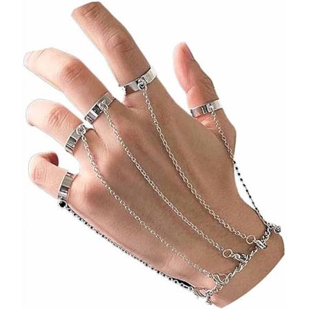 Boho Lagdelt Finger Ring Armbånd Sølv Slave Armbånd Vintage T