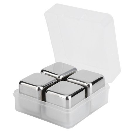 Återanvändbara Whiskey Vin Stenar i Rostfritt Stål - 304 Kvalitet, 4 ST med Låda