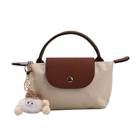 2023 Damväska Ny Tote Bag Nylon Mini Dumplings Färgad Unde Brown White