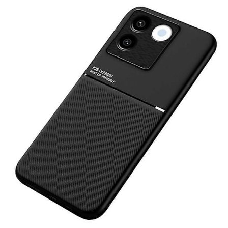 Linjer Präglad Telefonfodral för vivo S17e 5G, Magnetisk Bilhållare Läder+TPU Mobiltelefonfodral